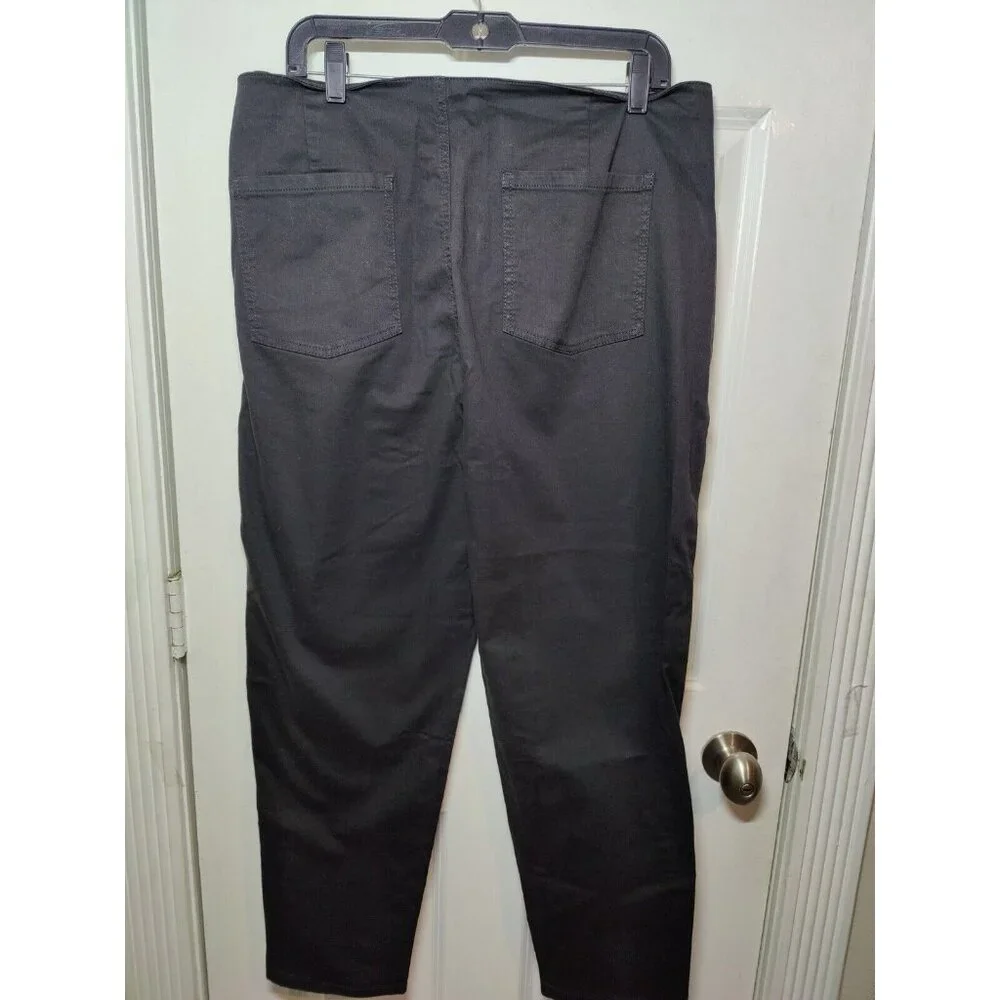 Eileen Fisher Black High‎ Rise Pleated Tapered Pants 14 (35x27.5) NWT